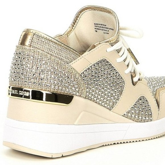 Michael Kors LIV Glitter and Rhinestone Trainers S - Picture 3 of 5
